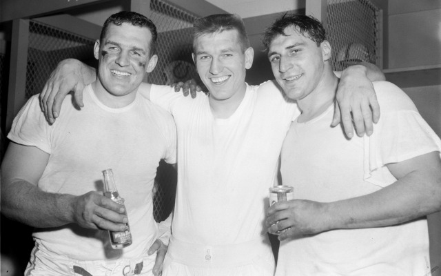 Steve Myhra (left), Johnny Unitas (center) and Alan Ameche played big roles in the 1958 NFL title game. (USATSI)