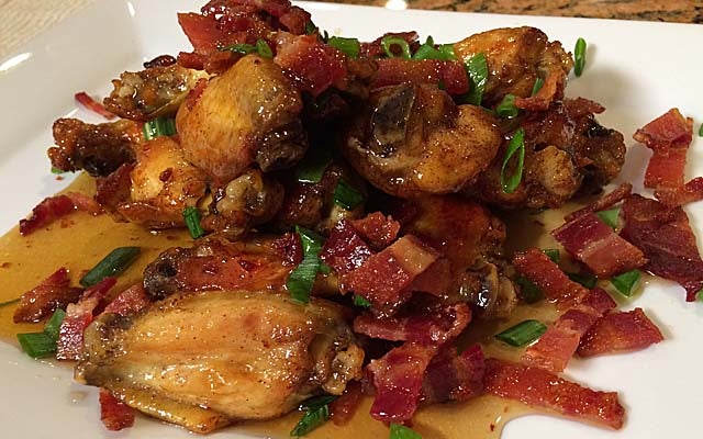 Bacon bourbon wings. (CBSSports.com)