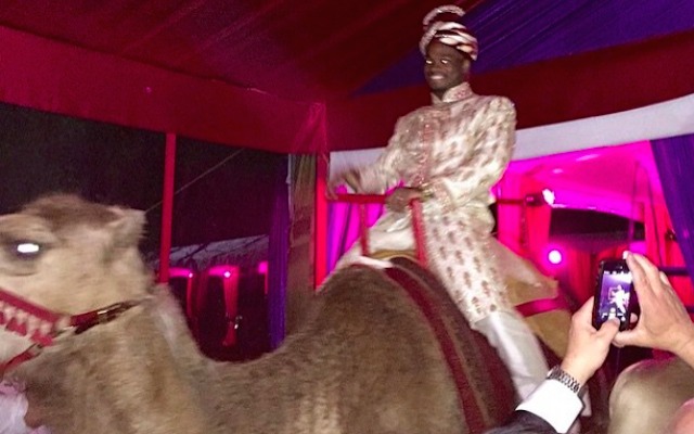 Adrian Peterson made a grand entrance to his birthday party. (Instagram)