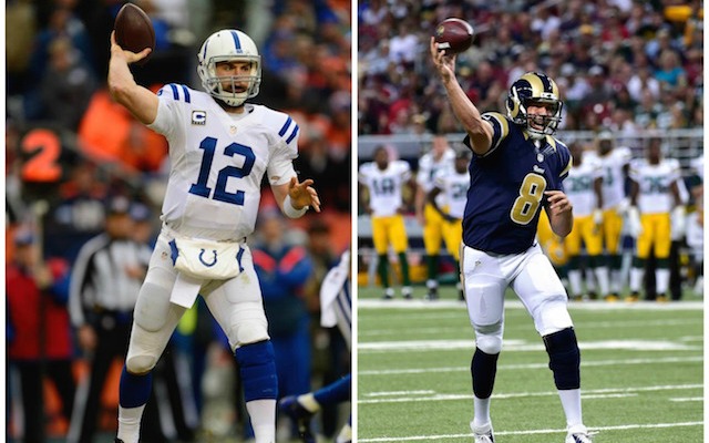 Does Sam Bradford have a stronger arm than Andrew Luck? (USATSI)