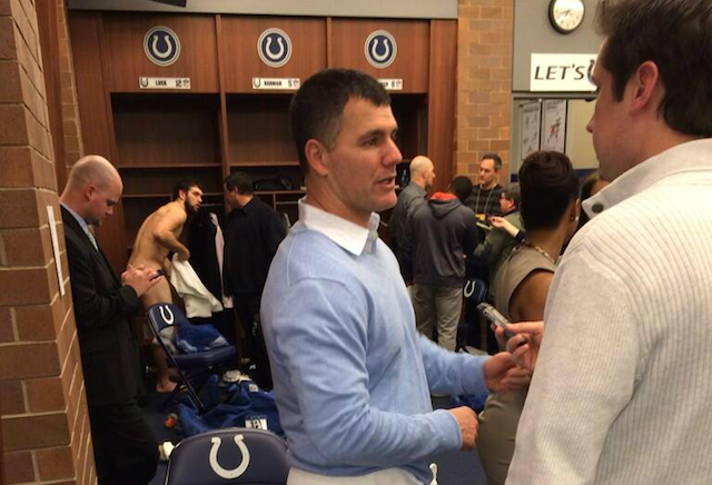 andrew luck wearing pink