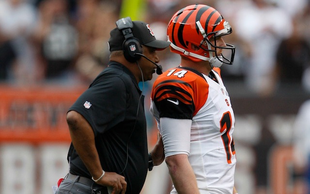 Marvin Lewis and Andy Dalton are hoping the Bengals playoff drought ends on Sunday. (USATSI)