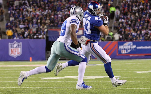 The Cowboys defense forgot to touch Giants tight end Brandon Myers. (USATSI)