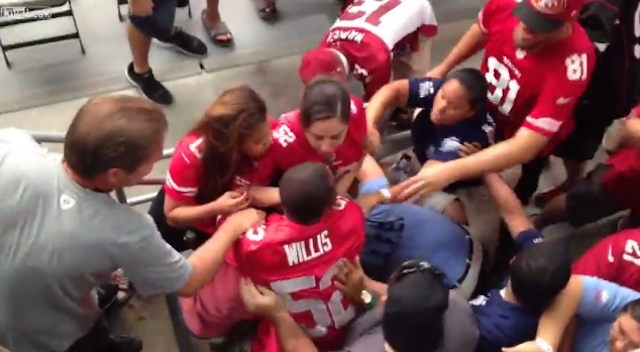 VIDEO: Bloody fan brawl breaks out at 49ers-Cardinals game