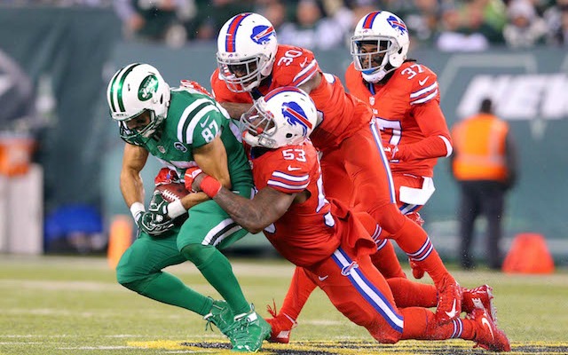 The Bills-Jets game was not an easy one to watch for color-blind people. (USATSI)