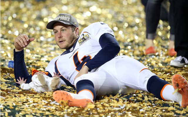 Baby Colquitt got to watch her dad in the big game. (USATSI)