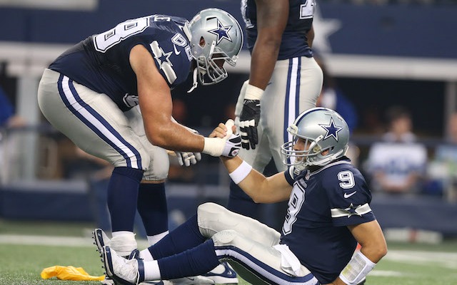 Hopefully Tony Romo returned the favor after Doug Free was knocked down in the third quarter. (USATSI)