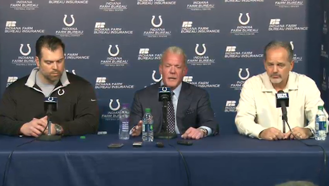 Colts Coach Chuck Pagano Forces Steelers Fan Watching Training Camp Into Andrew  Luck Jersey - Behind the Steel Curtain