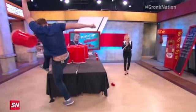If you beat Rob Gronkowski in flip cup, you better get out of his way. (ESPN)