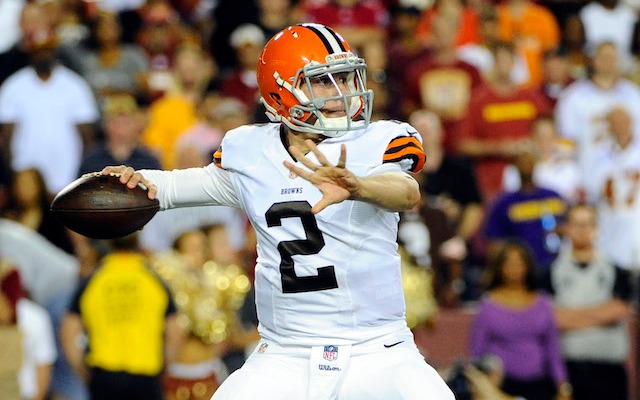 Johnny Manziel's first preseason touchdown pass was an eight-yarder to Dion Lewis. (USATSI)