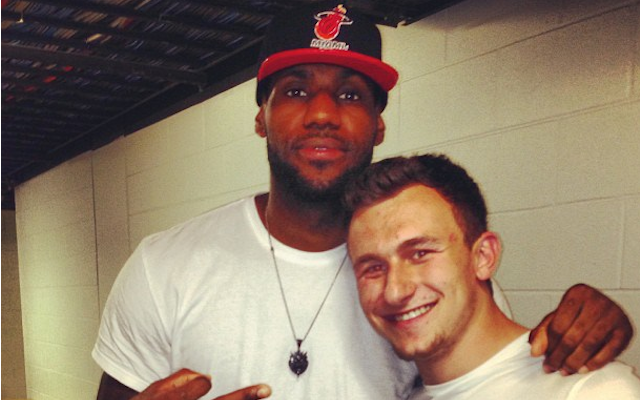 LeBron James is hoping he's not the only No. 1 overall pick in this picture. (Twitter/JManziel2)