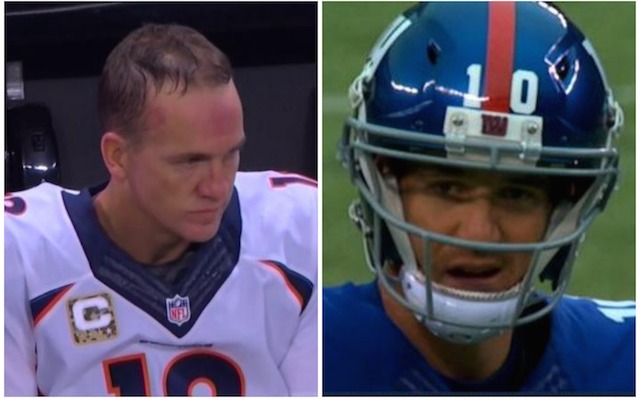 It's been a solid week for Manning face. (CBS/Fox)