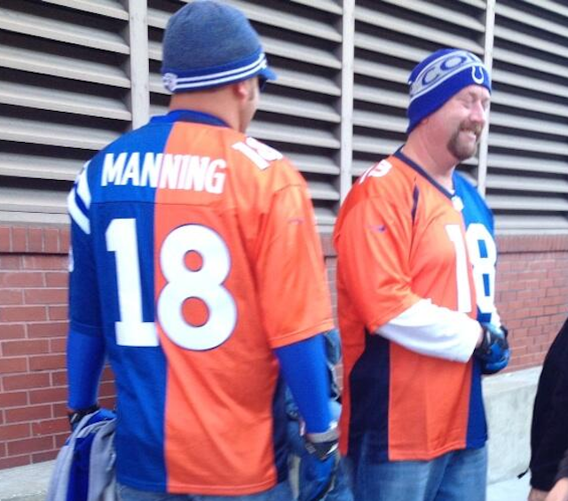 PHOTO: Here's a half Colts, half Broncos Peyton Manning jersey 