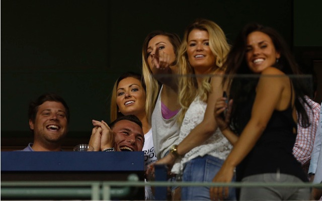 Johnny Manziel had several friends with him at the Red Sox game on Wednesday. (USATSI)