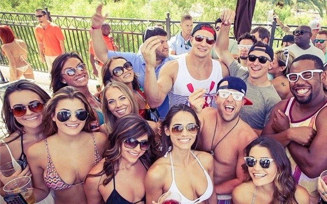 Johnny Manziel [grey shirt] doesn't hide the fact that he likes to party. (Instagram/JManziel2)