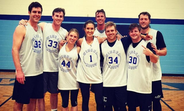 Matthew Stafford, Matt Ryan and their wives dominate church hoops