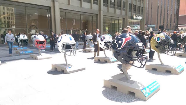 LOOK: Giant NFL helmets are the most popular attraction in Chicago 