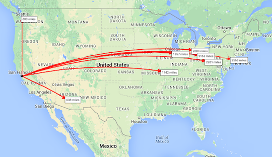 49ers will travel more miles than all but 1 team this season