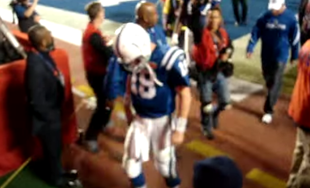 Peyton Manning skipped the postgame handshake against the Saints. (YouTube)