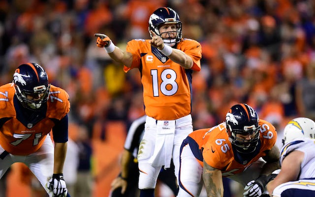 Peyton Manning is not happy with the Broncos scoreboard operator. (USATSI)