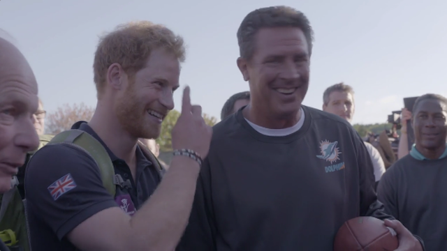 Prince Harry and Dan Marino were hanging together for charity this week. (Twitter/@NFL_UK)