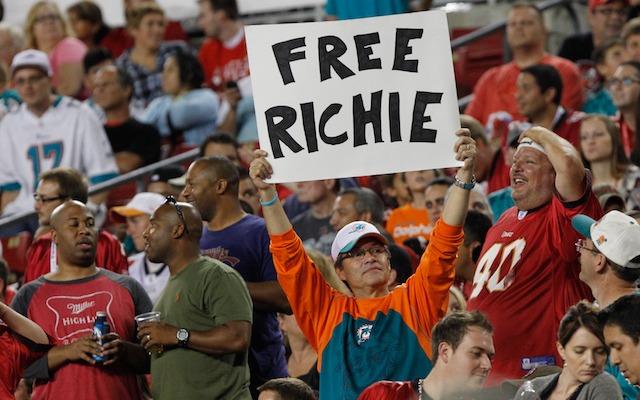 Richie Incognito has finally been freed by the Dolphins. (USATSI)