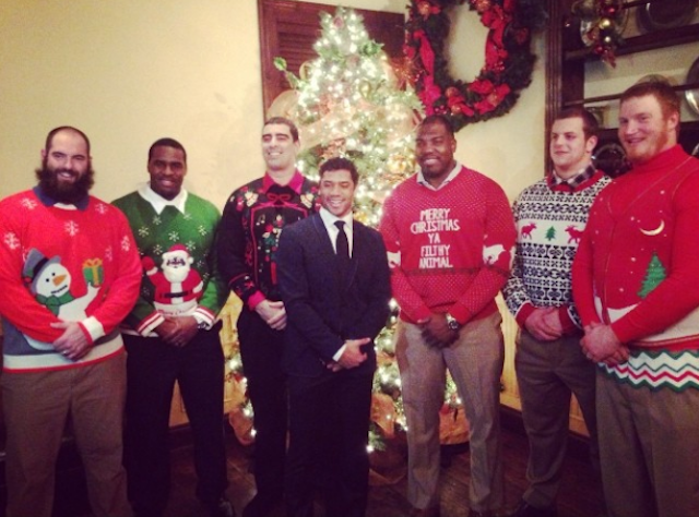 russell wilson ugly sweater