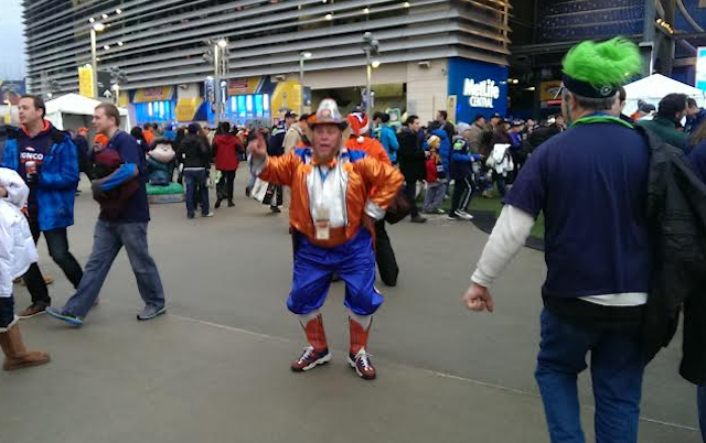 This is the Broncos biggest fan. Not tallest though. (CBSSports.com/John Breech)