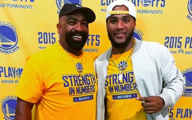 T.J. Ward and his dad attended a Warriors playoff game in May. (Instagram)