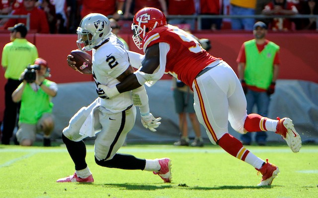 Despite getting roughed up in Kansas City, Terrelle Pryor still thinks the Raiders are a playoff team. (USATSI)