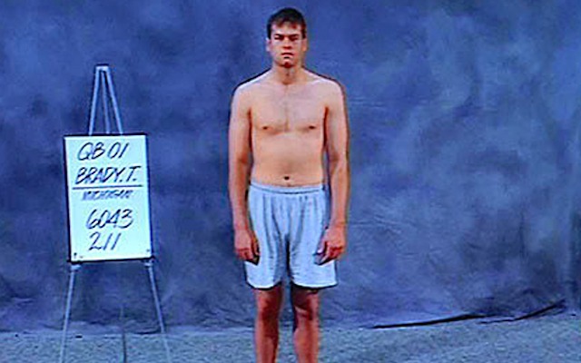 Tom Brady has come a long way since this 2000 NFL combine photo. (NFL)