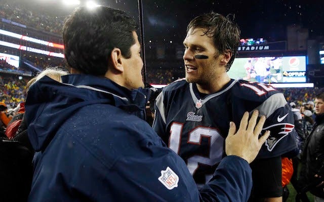 Tom Brady's face is now on a man's leg. (USATSI)