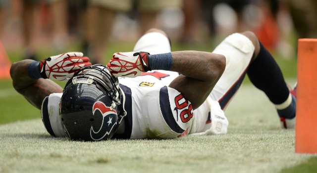 It’s unclear whether Andre Johnson, injured Sunday, will be available for Week 3. (USATSI)