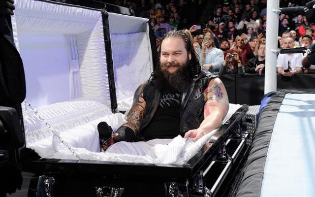 Bray Wyatt tries to summon The Undertaker, who has not appeared since last year's WrestleMania. (WWE)