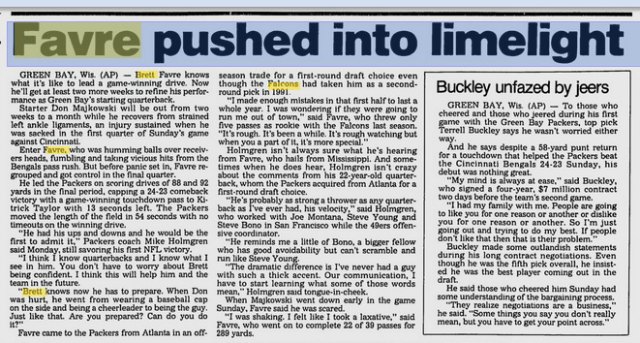 NFL Network - Exactly 25 years ago today, a young Brett Favre was selected  33rd overall by the Atlanta Falcons. #tbt #NFLDraft