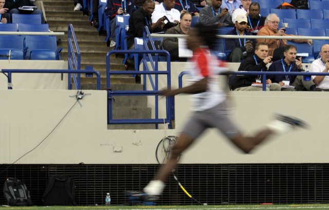 Chris Johnson ran a blazing 40 time at the 2008 combine. (Getty Images)