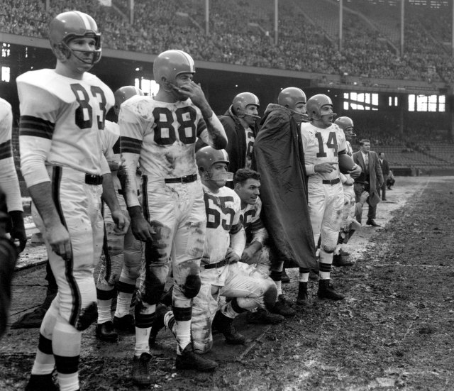 PHOTO: Chuck Noll standing among fellow HOFers in 1954 