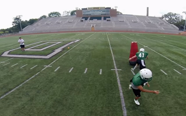 Dartmouth uses mobile virtual players to reduce full-contact tackling. (Dartmouth/YouTube)