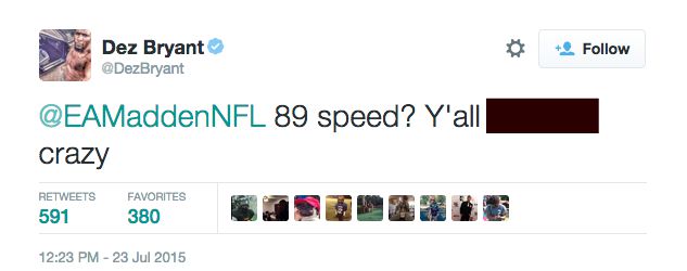 Dez Bryant Is Not Pleased with His Speed Rating on 'Madden 16