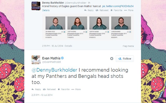 Evan Mathis is follically gifted.