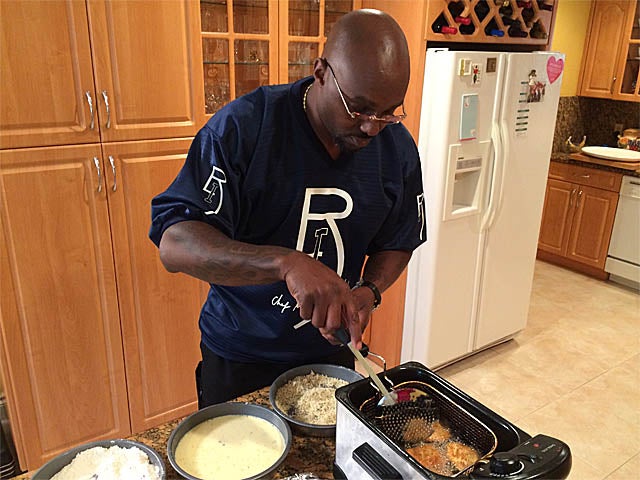Chef Ingraham preparing this week's feast. (CBSSports.com)