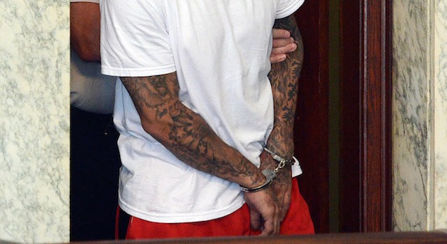 Here's a look at Hernandez's tattoos in June 2013. (USATSI)