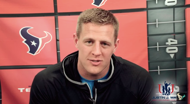 J.J. Watt has a voice over job lined up if this football thing doesn't work out. (HoustonTexans.com)