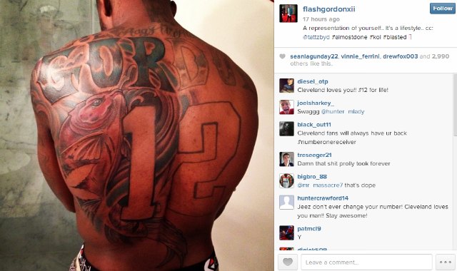 LOOK: Browns WR Josh Gordon gets a huge back tattoo 