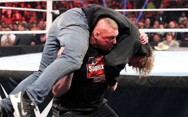 Brock Lesnar has gotten the best of Dean Ambrose to this point. (WWE)