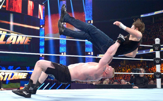 Dean Ambrose and Brock Lesnar will square off in a street fight at WrestleMania 32. (WWE)