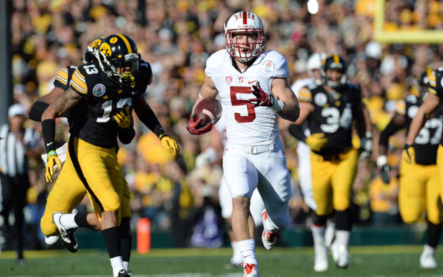 Stanford's Christian McCaffrey ran roughshod over Iowa. (USATSI)