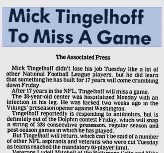 Mick Tingelhoff: Overlooked to Hall of Famer