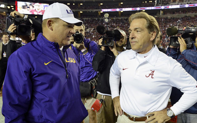 Les Miles and Nick Saban share a mutual respect for one another. (USATSI)