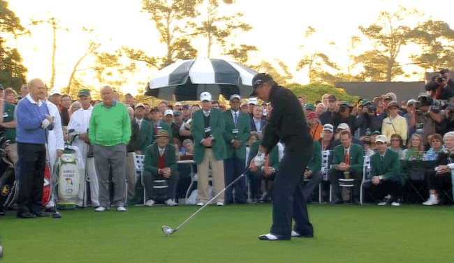 Arnold Palmer, Jack Nicklaus, and Gary Player Hit Ceremonial Tee Shots at  The 2014 Masters (GIFs + Video)